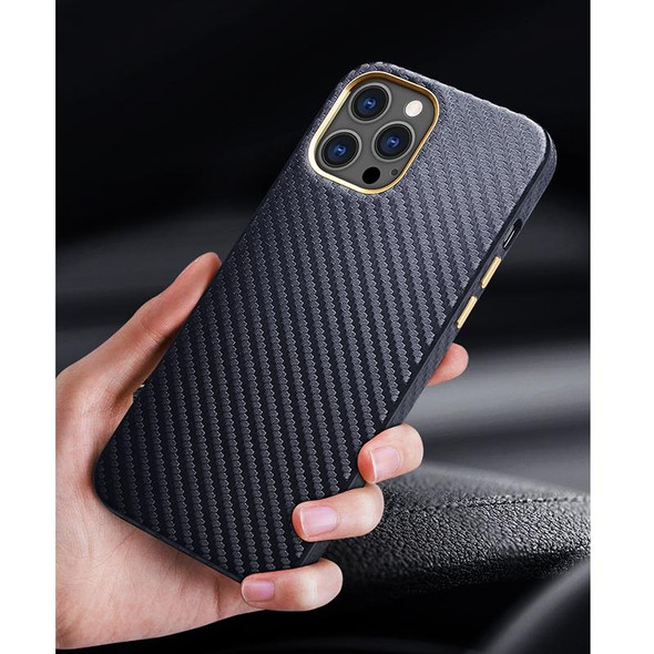 Carbon Fiber Leatherette Texture Kevlar Anti-fall Phone Protective Case - iPhone 8 Plus / 7 Plus(Black)