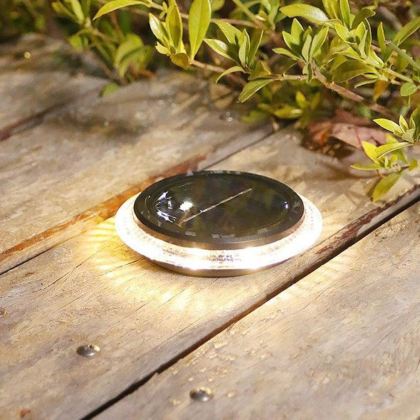 8 LED Solar Outdoor Waterproof Transparent Buried Light(Round-Warm Light)