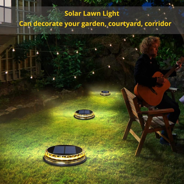 A21 LED Underground Buried Lamp Solar Lawn Light Outdoor Courtyard Garden Landscape Light(Warm Light)