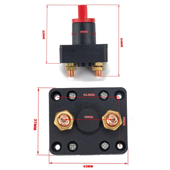 300A Car Battery Selector Isolator Disconnect Rotary Switch Cut