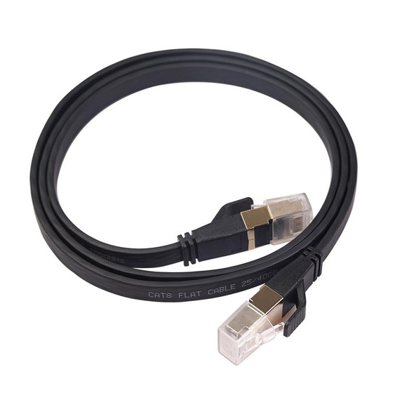 CAT8-2 Double Shielded CAT8 Flat Network LAN Cable, Length: 1.8m