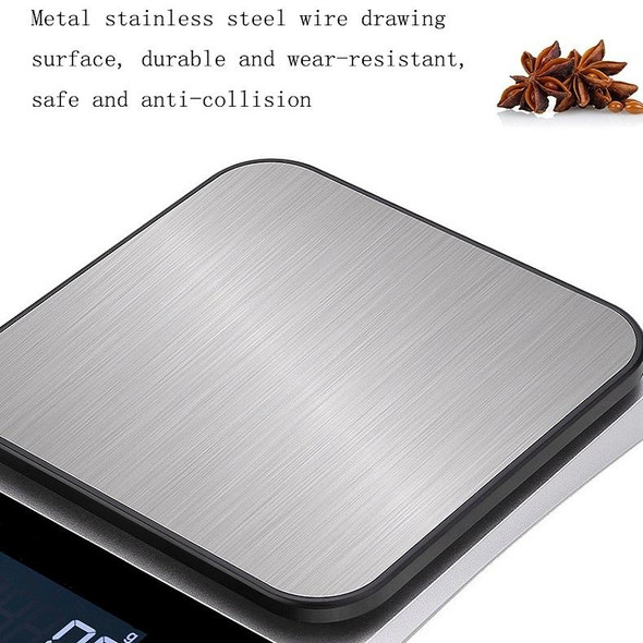 Stainless Steel Food Baking Scale Small Bench Scale Kitchen Electronic Scale English 3kg/0.1g