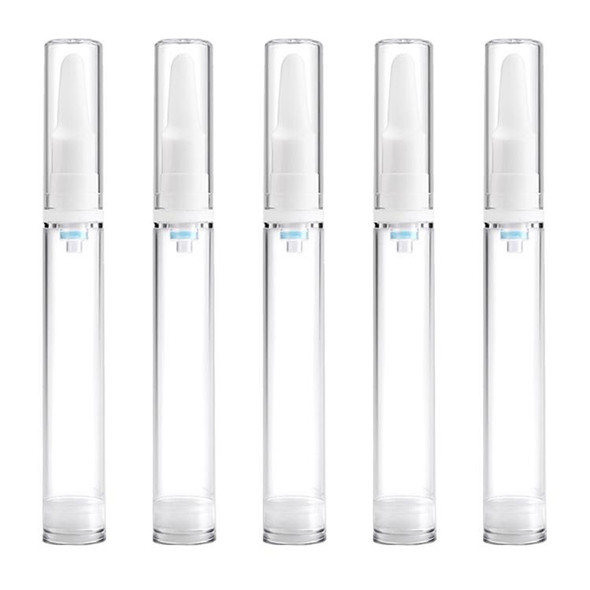 5 PCS Clear Empty Travel Portable Refillable Plastic Airless Vacuum Pump Bottle Containers, 15ml