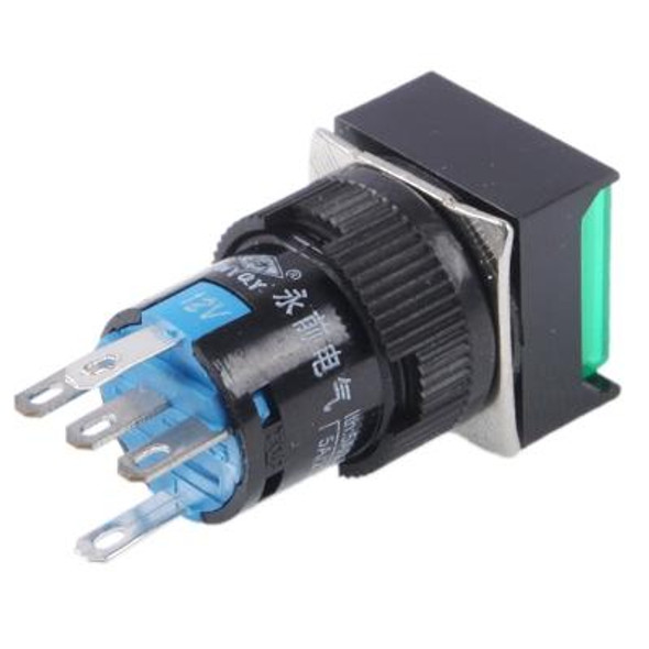 Car DIY Square Button Push Switch with LED Indicator, DC 24V(Green)