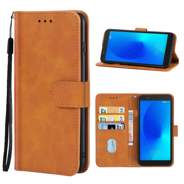 Leather Phone Case - Alcatel 1x(Brown)
