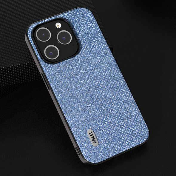 For iPhone 14 Pro ABEEL Diamond Black Edge Phone Case(Sapphire Blue)