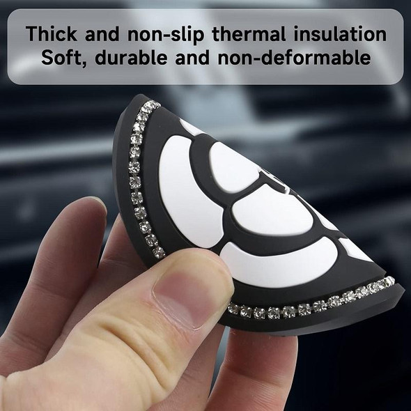 Car Water Cup Anti-skid Mat Door Slot Interior Modification Mat With diamond(Big Camellia)