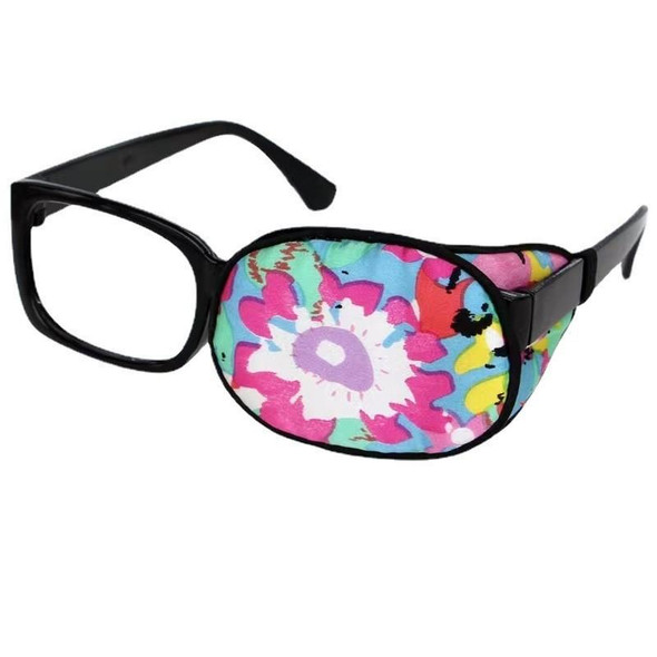 Children Silk Blackout Monocular Strabismus Training Corrective Eye Mask, Color: Rose Red Flower