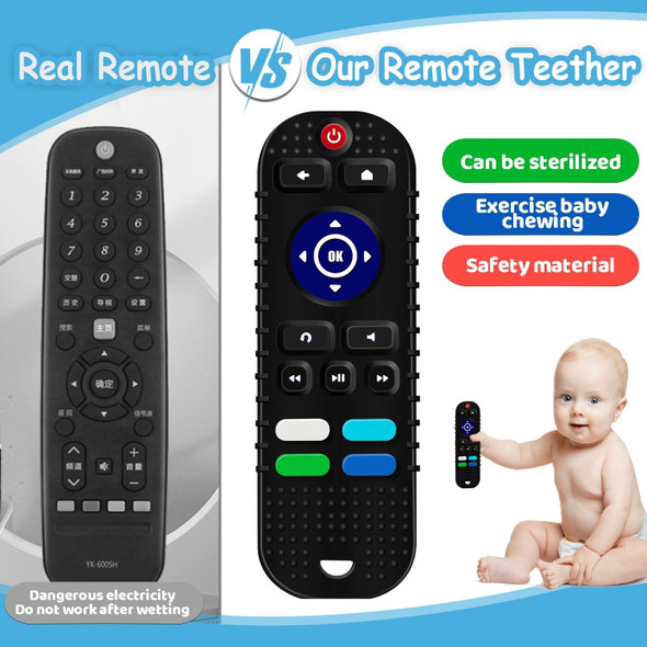 Infant Baby Silicone Remote Control  Shape Toy Teether Cute Chew Toy, Color: Monochrome Blue