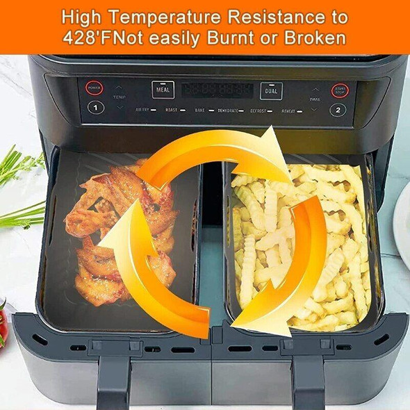 For Ninja DZ201 Air Fryer Silicone Liner Mat Reusable Basket Tray, Spec: Black Thick Model (140g)