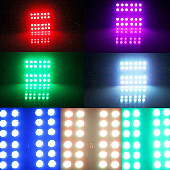 2 PCS Colorful 41MM T10 + Bicuspid Port Remote Control Car Dome Lamp LED Reading Light with 15 LED Lights