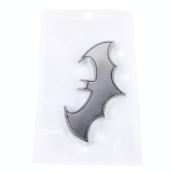 Bat Shape Shining Metal Car Free Sticker(Silver)