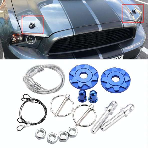 XH-6041 Car Universal Modified Aluminum Alloy Engine Hood Lock Cover(Blue)