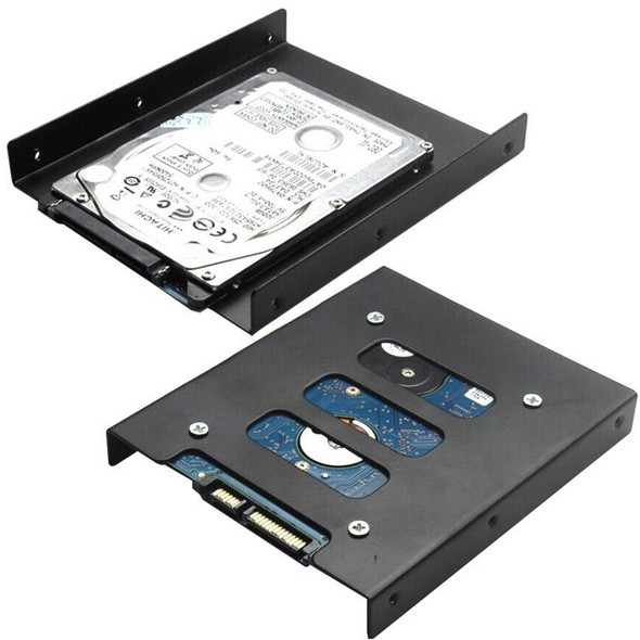 SSD HDD 2.5 inch to 3.5 inch Converter Hard Drive Metal Bracket Adapter Holder(Black)
