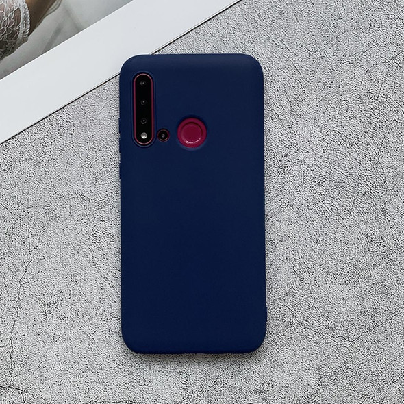 For Huawei nova 5i Shockproof Frosted TPU Protective Case(Dark Blue)