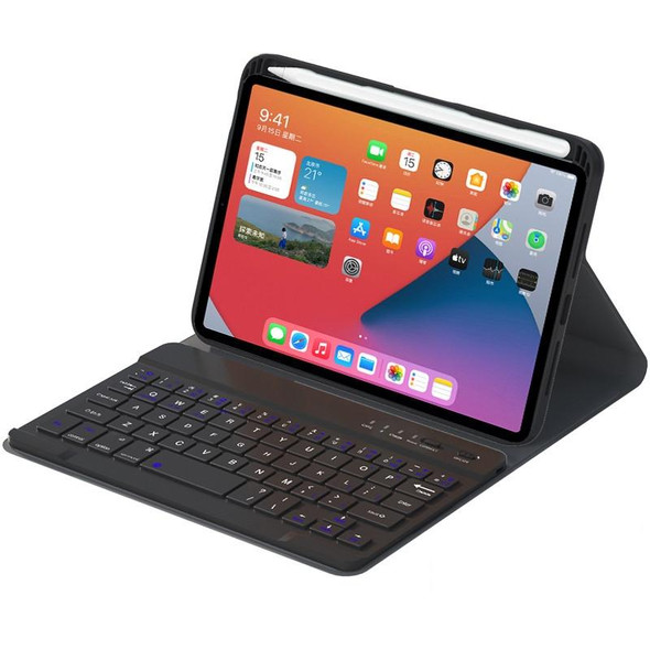 HK006 Square Keys Detachable Bluetooth Keyboard Leather Tablet Case with Holder for iPad mini 6(Black)