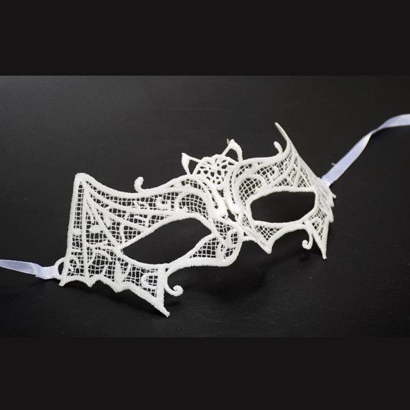 Halloween Masquerade Party Dance  Sexy Lady Lace Bat Mask(White)