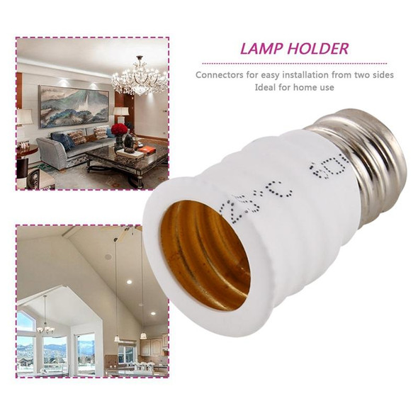 E12 to E14 Light Lamp Bulbs Adapter Converter (White)