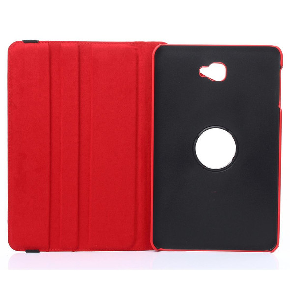 For Galaxy Tab A 10.1 / T580 Litchi Texture 360 Degree Rotating Horizontal Flip Leatherette Case with Holder(Red)