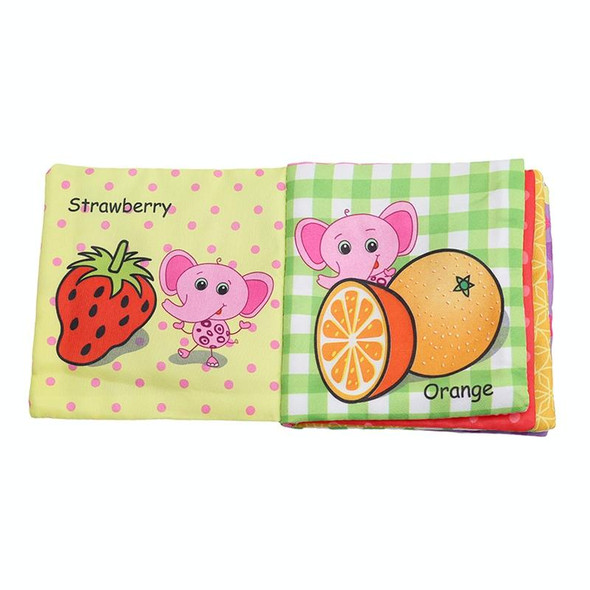 Baby Rattles Toy Soft Animal Cloth Book Newborn Stroller Hanging Toy Early Learning Education Baby Toys(Vegetable)