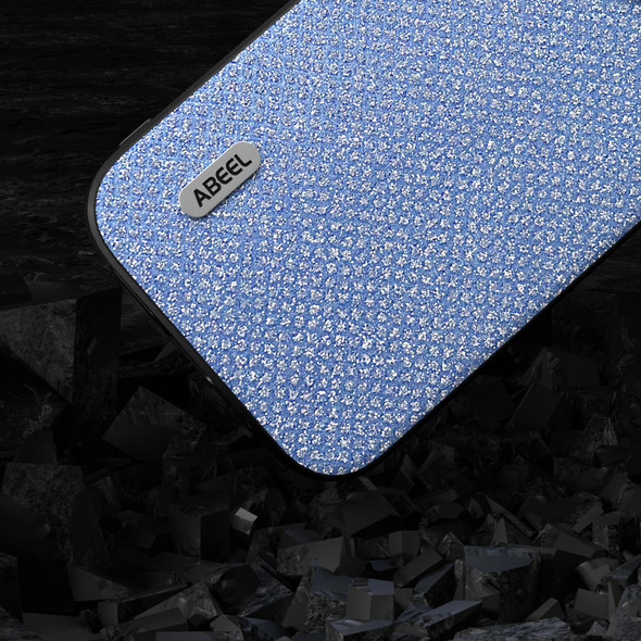 For iPhone 14 ABEEL Diamond Black Edge Phone Case(Sapphire Blue)