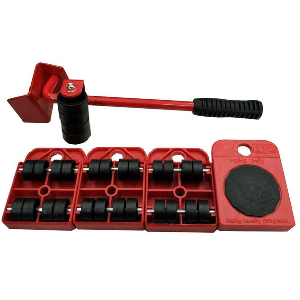 Heavy Furniture Home Trolley Lift And Move Slides Kit 4 Rollers & Furniture Lifter Mover Transport Set(Red)