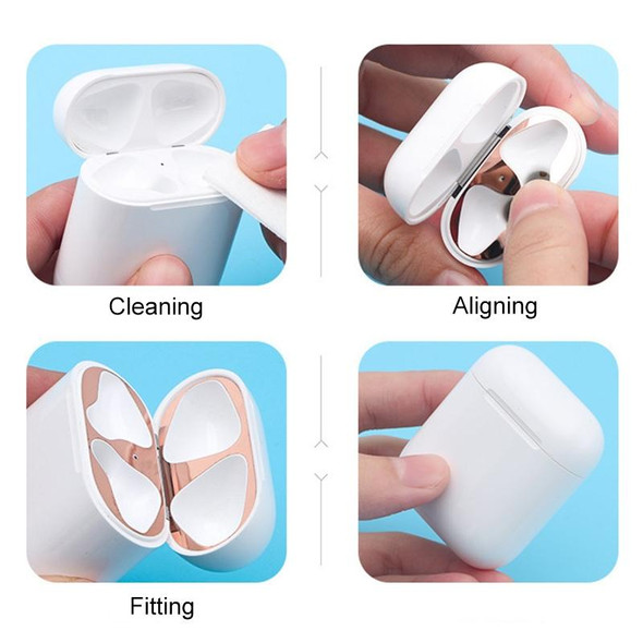 Metal Dustproof Sticker for Apple AirPods 2 (Wireless Charging)(Silver)