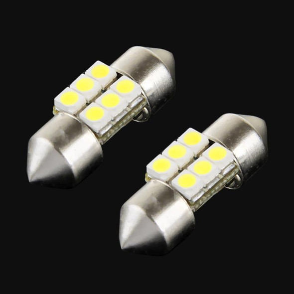 2 PCS 27mm 6 LED 5050 SMD Car Reading Light Bulb(Warm White)