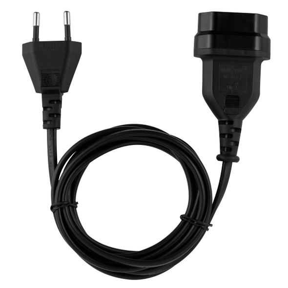 Easy Cable Extender 2Pin Euro to 2Pin Euro Socket 2M - Black