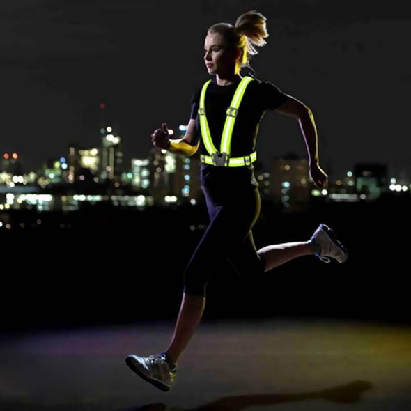 Night Riding Running Flexible Reflective Safety Vest(Yellow+Green)