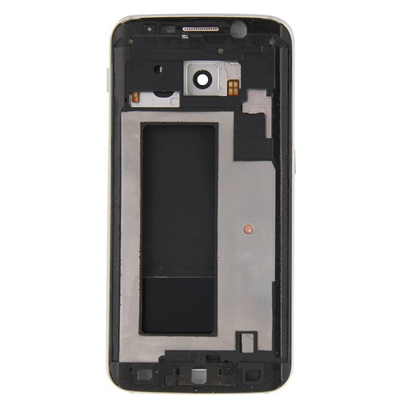 Full Housing Cover (Front Housing LCD Frame Bezel Plate + Back Plate Housing Camera Lens Panel + Battery Back Cover ) for Galaxy S6 Edge / G925(White)