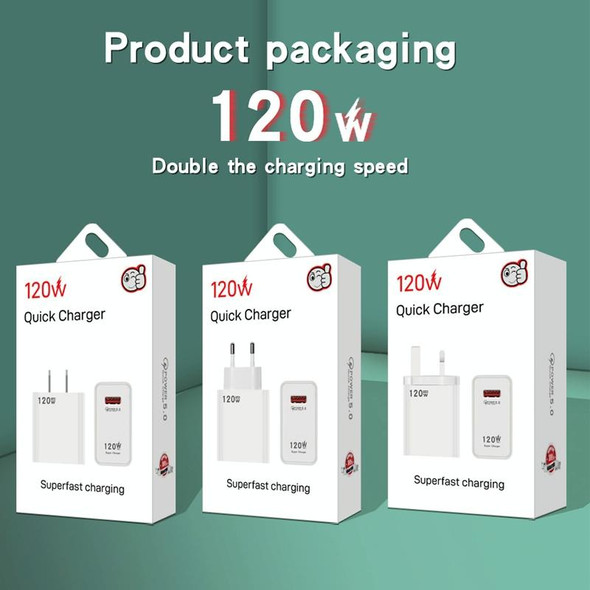 120W USB Super Fast Charging Charger Suitable for Xiaomi 12 / 12 Pro and Huawei / vivo, Plug Size:UK Plug