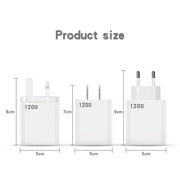 120W USB Super Fast Charging Charger Suitable for Xiaomi 12 / 12 Pro and Huawei / vivo, Plug Size:UK Plug