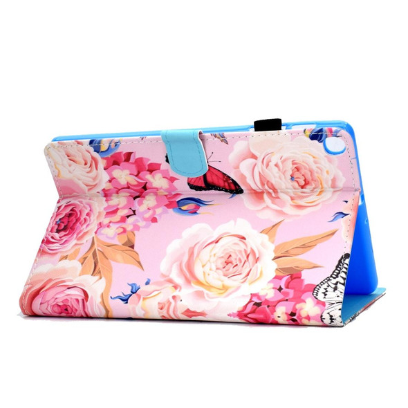 Colored Drawing Pattern Horizontal Flip PU Leatherette Case with Holder & Card Slots & Sleep / Wake-up Function for Galaxy Tab S5e 10.5 / T720 / T725(Flower Butterfly)