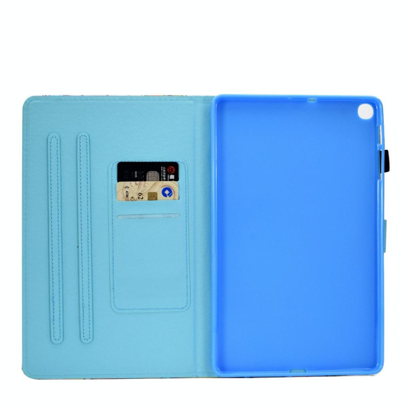 Colored Drawing Pattern Horizontal Flip PU Leatherette Case with Holder & Card Slots & Sleep / Wake-up Function for Galaxy Tab S5e 10.5 / T720 / T725(Heart)