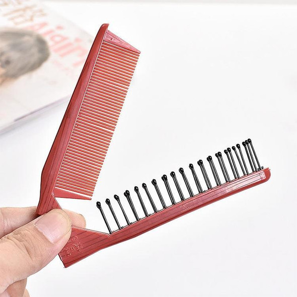Portable Travel Folding Comb Anti-static Massage Comb(Rose Red)
