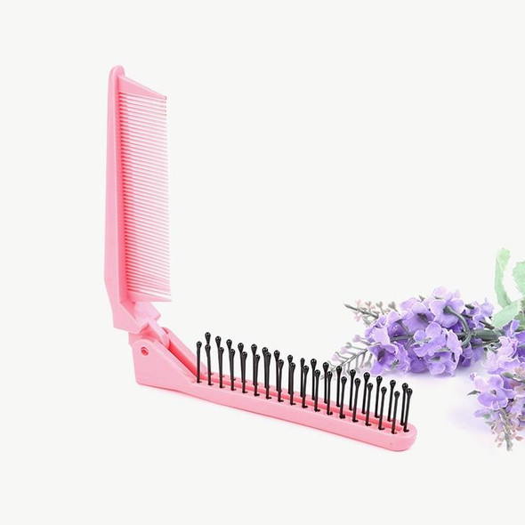 Portable Travel Folding Comb Anti-static Massage Comb(Pink)