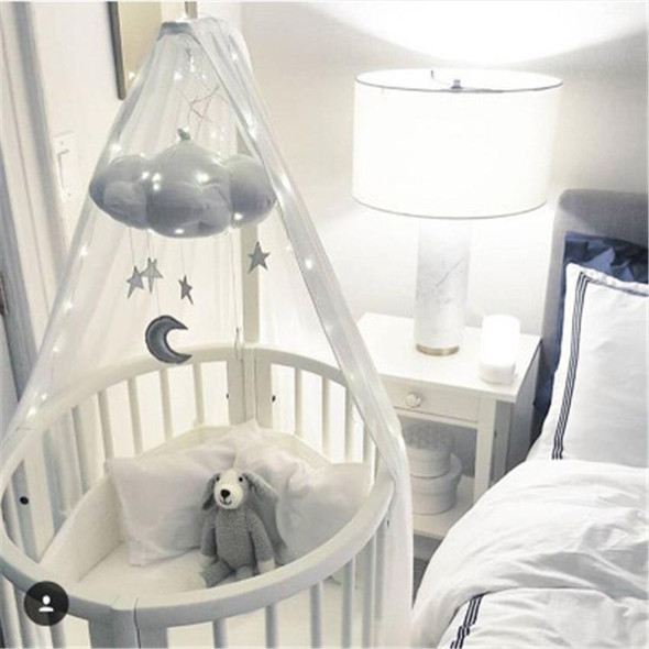 Baby Nursery Ceiling Mobile Party Decoration Clouds Moon Stars Hanging Decorations Kids Room Decoration for Baby Bedding(White Gold)