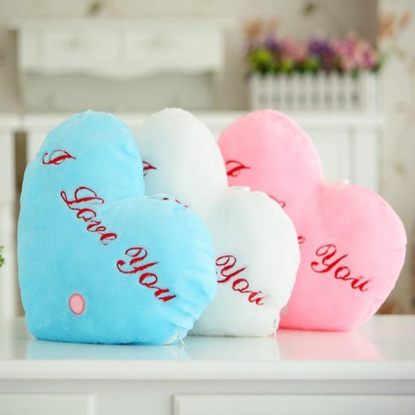 Heart Shaped English Letter Pattern Glowing Light Plush Pillow Toy Cushion(Purple)