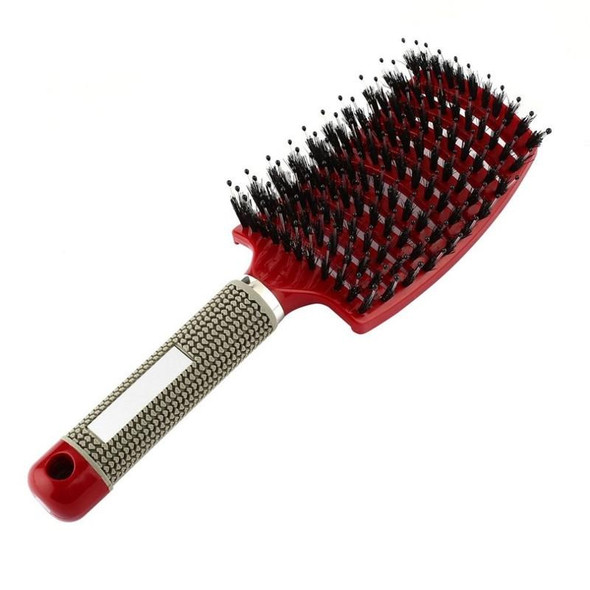 Hair Scalp Massage Comb Hairbrush Bristle Nylon Women Curly Detangle Hair Brush for Salon Hairdressing Styling Tool(Red)