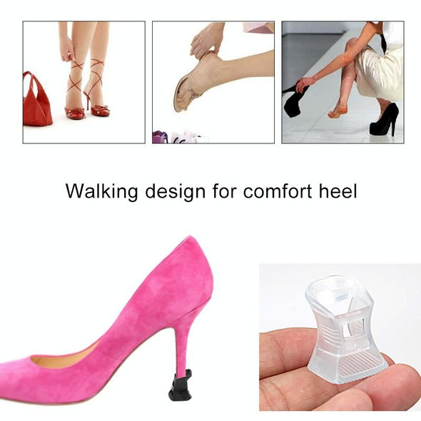 5 Pairs Hard Wearing Anti-slip PVC StoppersShoes High Heel Cover Protectors, Size: L ,Random Color Delivery