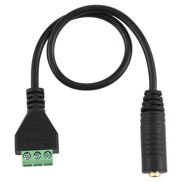 3.5mm Female to 3 Pin Pluggable Terminals Solder-free Connector Solderless Connection Adapter Cable, Length: 30cm