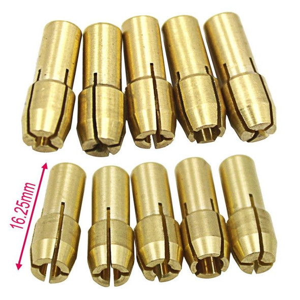 10 in 1 Three-claw Copper Clamp Nut for Electric Mill FittingsBore diameter: 0.5-3.2mm