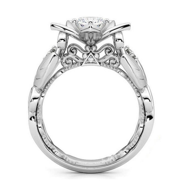 Fashion Rose with Diamond Women Wedding Ring, Ring Size:10