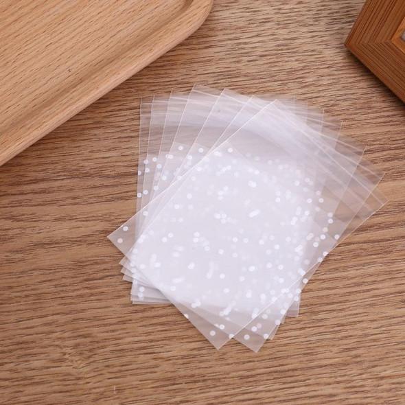 100 PCS Plastic Transparent Cellophane Bags Polka Dot Candy Cookie Gift Bag with DIY Self Adhesive Pouch Celofan Bags for Party, Size:8x10cm(Transparent)