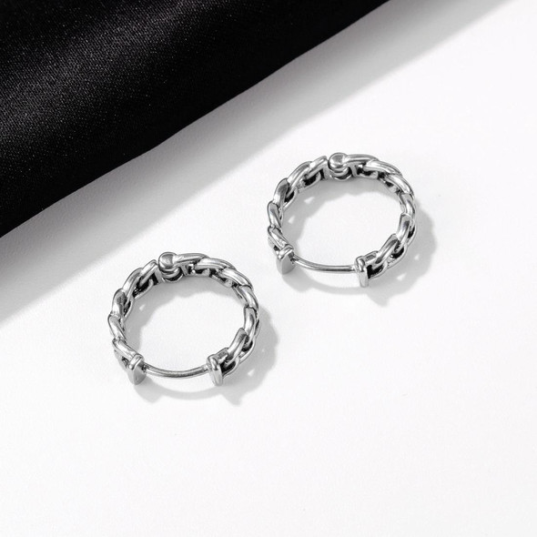 1 Pair OPK 599 Men Titanium Steel Chain Earrings Personality Earrings