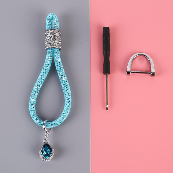 Car Diamond Metal + Plastic Keychain (Baby Blue)