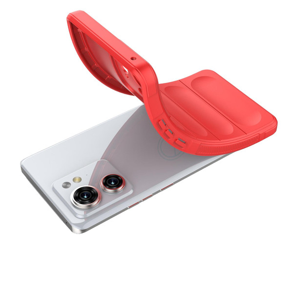 For Motorola Edge 40 5G Magic Shield TPU + Flannel Phone Case(Wine Red)