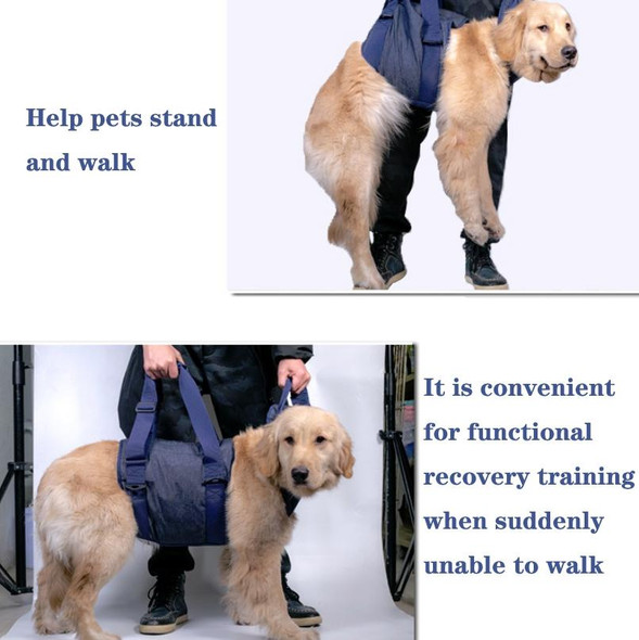 Pet Leash Senior Dogs Walking Aids Chest Harness, Size: M(Dark Blue)