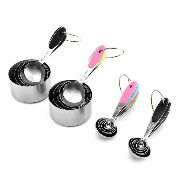5 in 1 Stainless Steel Measuring Spoon Set Coffee Spoon Baking Kitchen Gadget, Style:Measuring Spoon(Black)
